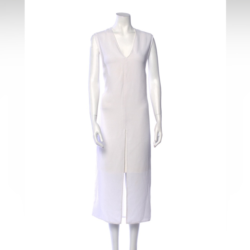 Helmut Lang White Sleeveless Layered Midi Dress 10